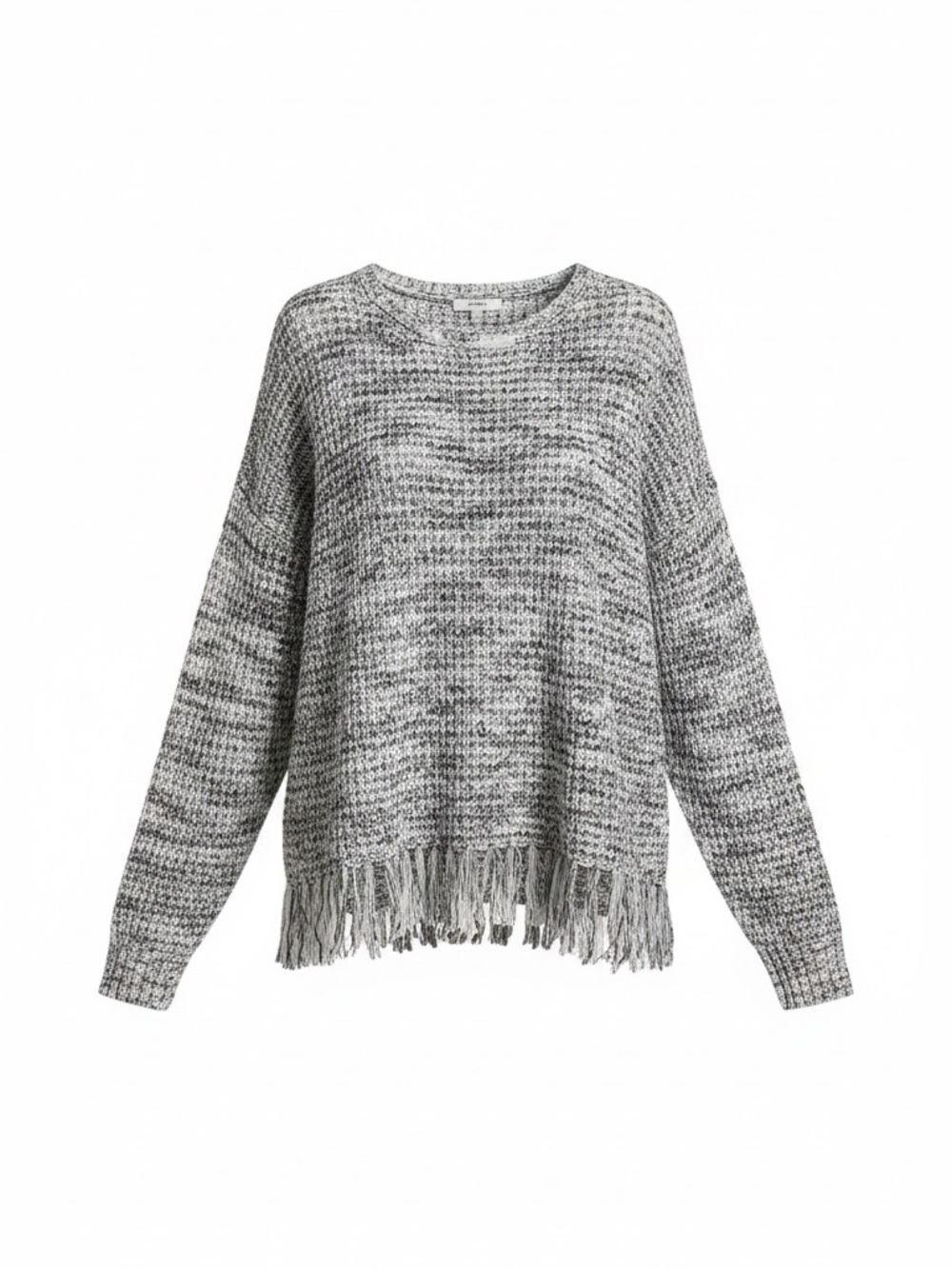 NWT Skinnygirl Fringe Knit Sweater 3X Gray White Blue